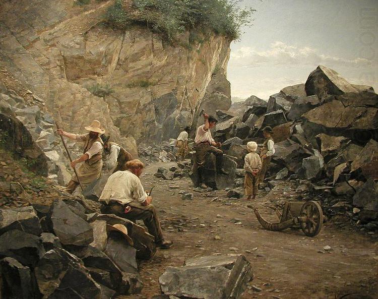 Axel Jungstedt In the Quarry. Motif from Switzerland china oil painting image